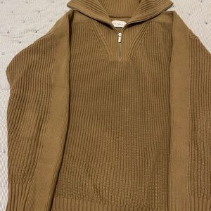 Topman Tan Zip-Up Sweater